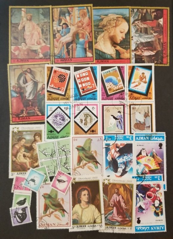 AJMAN Used CTO Stamp Lot T8492