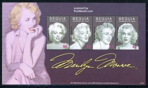 St. Vincent Bequia MNH S/S Marilyn Monroe 2006 4 Stamps