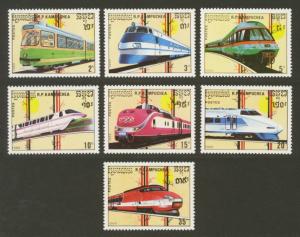 Cambodia Sc# 929-35 MNH Trains