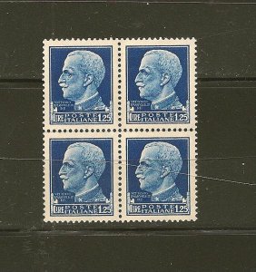 Italy SC#223 Victor Emmanuel Block of 4 MNG