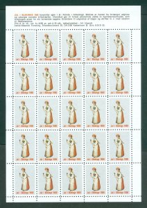 Sweden. Blekinge. 1980. Christmas Sheet MNH. Woman In National Costume.