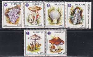 Paraguay MNH Set Of 6 Mushrooms 1986