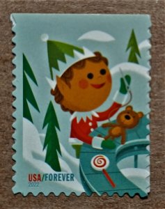 United States #5722 (60c) Elf Sewing Teddy Bear MNH (2022)