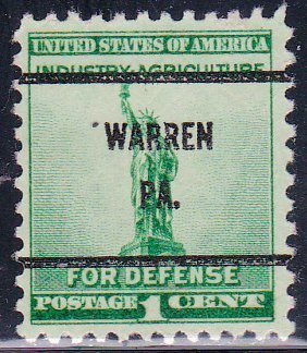 Precancel - Warren, PA PSS 899-61 - Bureau Issue