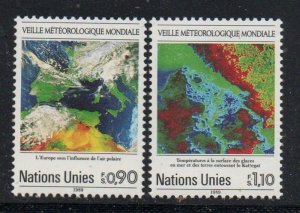 UN Geneva Sc 176-177 1989 Weather Watch stamp set mint NH