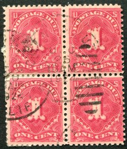 J61 1c Postage Due Block of 4