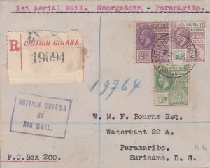 1929 BRITISH GUYANA/GUYANA BRITANNICA, first flight to PARAMARIBO (CURACAO) SCAR