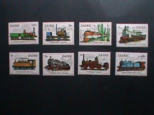 ​ZAIRE-1980 SC# 935-42-WORLD FAMOUS TRAINS -MNH  SET VERY FINE