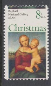 US Sc 1507 MNH. 1973 8c Madonna & Child Christmas issue, horizontal MISPERF