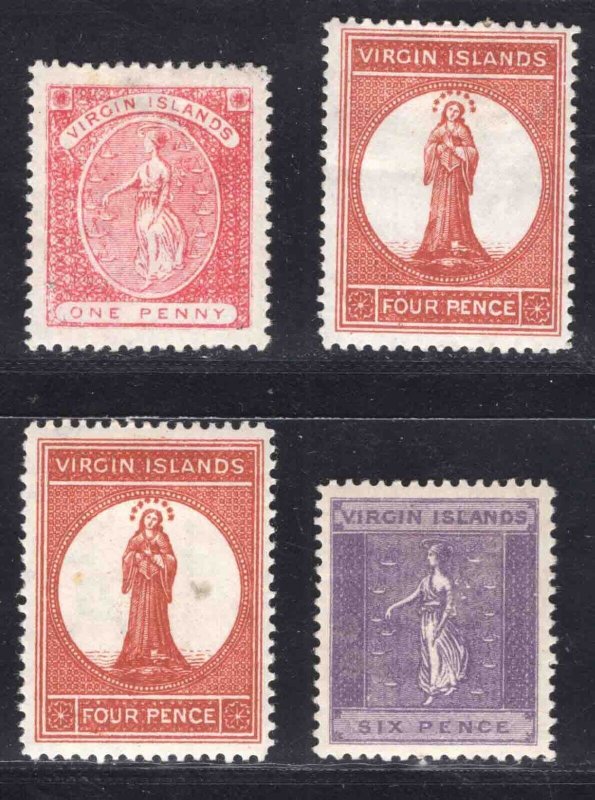 MOMEN: VIRGIN ISLANDS 1887-9 MINT OG H LOT #66729