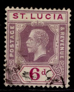 ST. LUCIA GV SG84, 6d dull & bright purple, FINE USED. Cat £21.