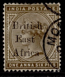 BRITISH EAST AFRICA QV SG51, 1a 6p sepia, FINE USED.