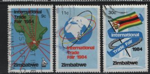 Zimbabwe 470-472 (3) Set, Used, 1984 Zimbabwe Intl, Trade Fair, Bulawayo