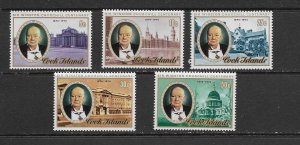 COOK ISLANDS - 1974 SIR WINSTON CHURCHILL - SCOTT 417 TO 421 - MNH