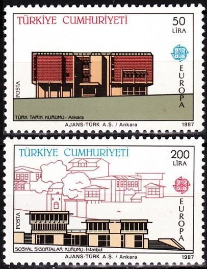 TURKEY 1987 EUROPA: Architecture. Complete set, MNH