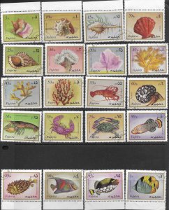 Fujeira #1019-1038 canceled.   Marine Life 1972.  Nice - full set.