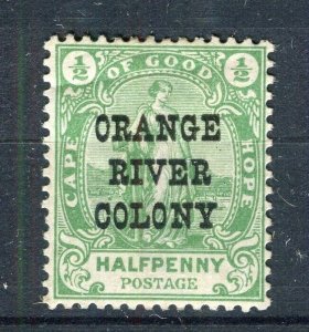 SOUTH AFRICA; ORANGE RIVER COLONY 1901 early QV Optd. issue 1/2d. MISSING STOP