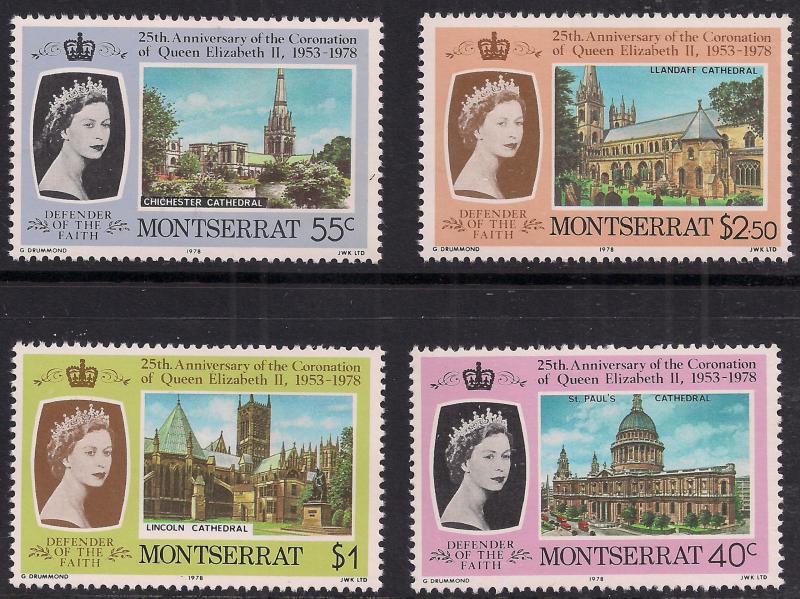 Montserrat 1978 QE2 Set of 4 , 25th Anniv Coronation Umm SG 422 - 425 ( H1404 )