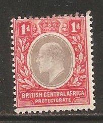 British Central Africa  SC  60 Mint  Hinged