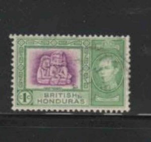 BRITISH HONDURAS #115 1938 1c KING GEORGE VI & MAYAN FIGURES F-VF USED