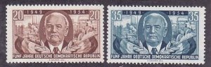 Germany DDR 224-25 MNH 1954 Pieck Flags 5th Anniversary of DDR Set VF