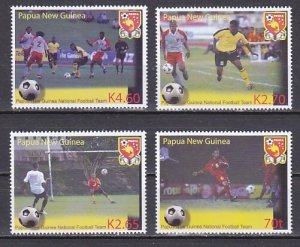 Papua New Guinea, Scott cat. 1136-1139. National Soccer/Football Team.