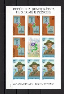 St. Thomas and Prince Islands 1982 MNH Sc 658-9 IMPERFORATE Sheet of 8