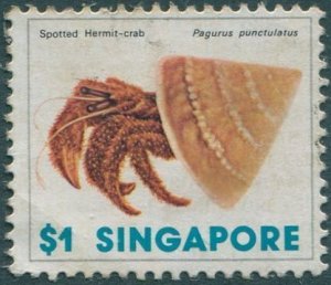 Singapore 1977 SG298 $1 Spotted Hermit Crab FU