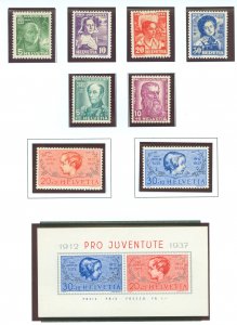 Switzerland #B81-B89  Souvenir Sheet