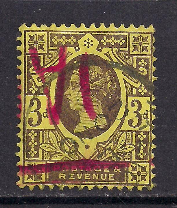 GB 1887 - 92 QV 3d Purple/Yellow Jubilee SG 202 /3 ( C285 )