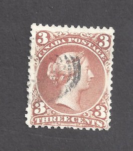 Canada # 25a VF USED 3c LARGE QUEEN BOTHWELL PAPER WATERMARKED BS29511