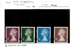 Great Britain, Postage Stamp, #MH199..MH203 Mint NH, 1990 Machins Queen (AC)