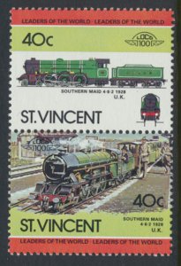 St. Vincent  SC# 788a-b  MNH Trains Locomotives se-tenant pair 1984 see detai...