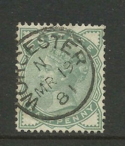 GB QV 1880/1 Sg 165 1/2d Pale Green Superb used. {TT666-81}