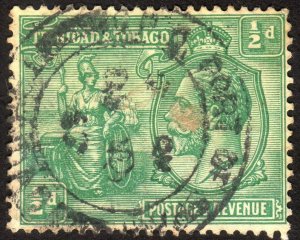 1922, Trinidad and Tobago 1/2p, Used, Sc 21