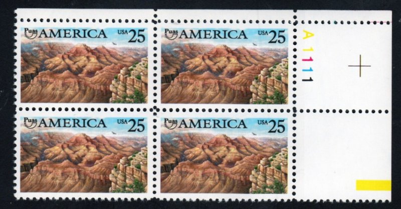 SC# 2512 - (25c) - Pre-Columbian America, MNH Plate Block/4 - UR # A!!!!