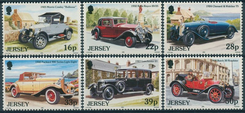 Jersey 1992 MNH Vintage Cars Stamps Morris Cowley Rolls Royce Packard 6v Set 