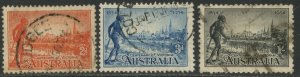 AUSTRALIA Sc#142-144 1934 Victoria Centennial Complete Set Used