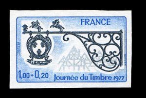 France, 1950-Present #B498 (YT 1927) Cat€15.50, 1977 Stamp Day, imperf. sin...