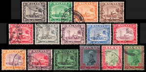 Malaya - Selangor Scott 45-46, 47-52, 53-59 (1935-36) Used F-VF, CV $46.25 C