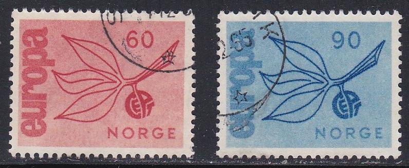 Norway # 475-476, Europa '65,  Used Set