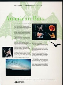 USPS 2002 COMMEMORATIVE PANEL #3661-64 37c AMERICAN BATS