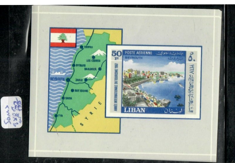 LEBANON   (PP0106B) MAP, TOURISM     S/S  SG MS  980A  MNH        