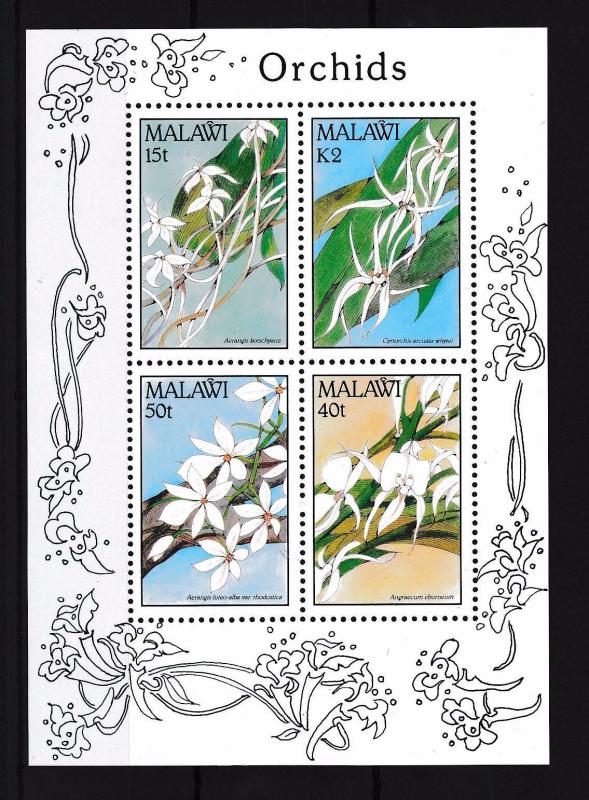 [50872] Malawi 1990 Flowers Orchids MNH Sheet