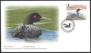 CANADA Sc#1687 Wildlife Definitive - LOON - High Values  (1998) FDC