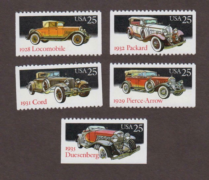 US,2381-85,ANTIQUE AUOTOMOBILES,VINTAGE 1980'S COLLECTION MINT NH,OG