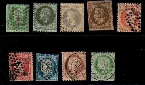 France Scott 23,29,31,34,35,36,45,51,53 Used (Catalog Value $186.00)