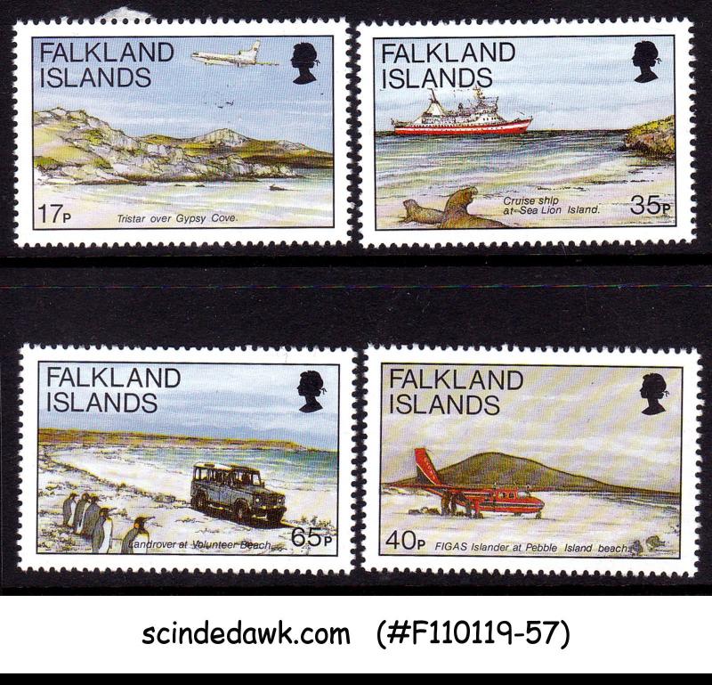 FALKLAND ISLANDS - 1994 TRANSPORTATION AVIATION SHIPS SC#616-19 4V MNH