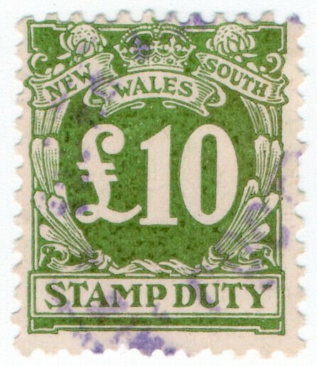 Australia - NSW Revenue - Stamp Duty £10