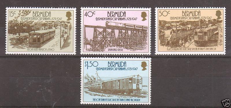 Bermuda Sc 510-513 MNH. 1987 Railroads, cplt set, VF